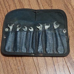 Antique CORNWELL 7-Piece OPEN END WRENCH SET in Pouch rare